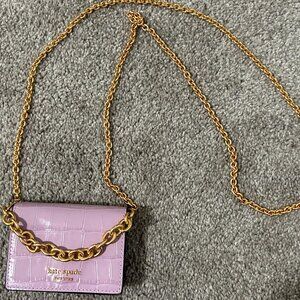 Kate Spade Morgan Croc-Embossed Chain Card Case